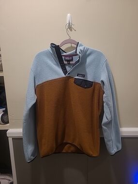 Patagonia Women's Lightweight Synchilla Snap-T PulloverLarge Blue Brown